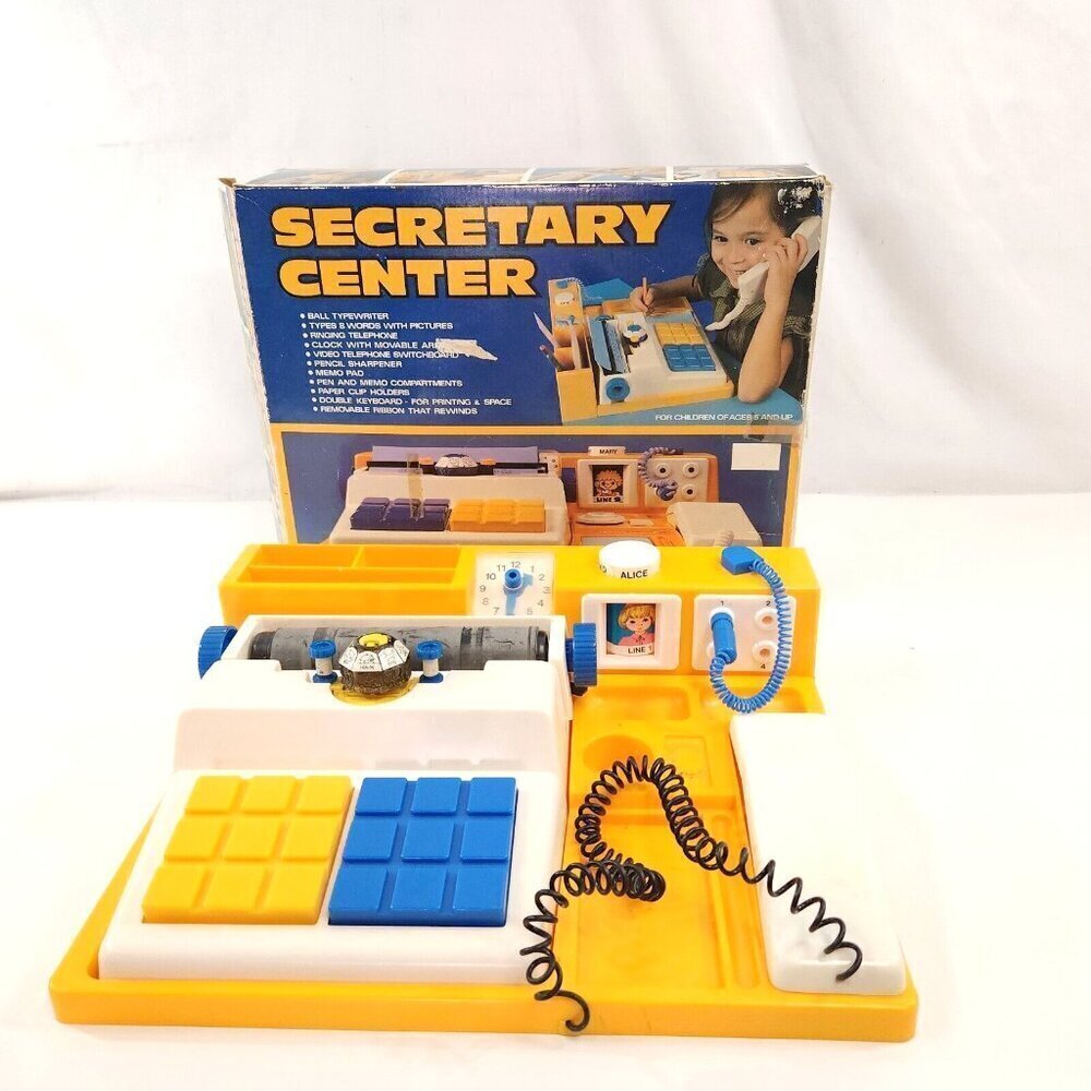 1982 Secretary Center Children's Toy Nordontoy Hong Kong Desk Typewriter Phone